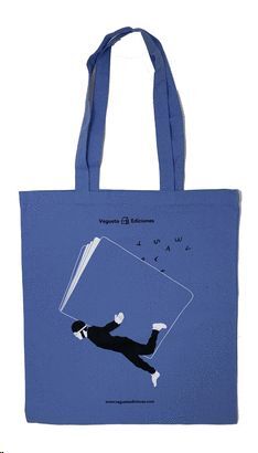 BOLSA VEGUETA  LOS LIBROS NOS DAN ALAS AZUL