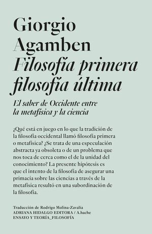 FILOSOFIA PRIMERA FILOSOFÍA ÚLTIMA