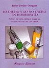 LO DICHO LO NO DICHO HOMEOPATIA