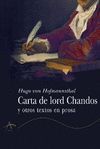 CARTA DE LORD CHANDOS OTROS TEXTO PROSA ALBA